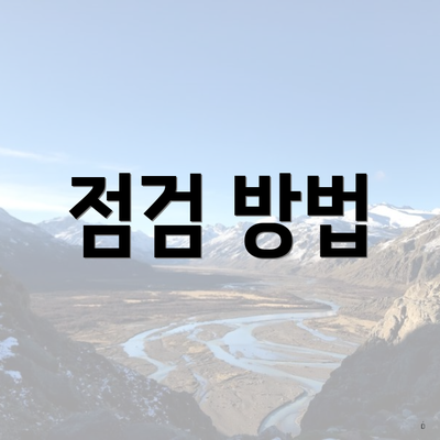 점검 방법
