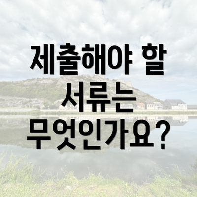 제출해야 할 서류는 무엇인가요?