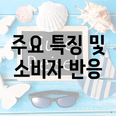 주요 특징 및 소비자 반응