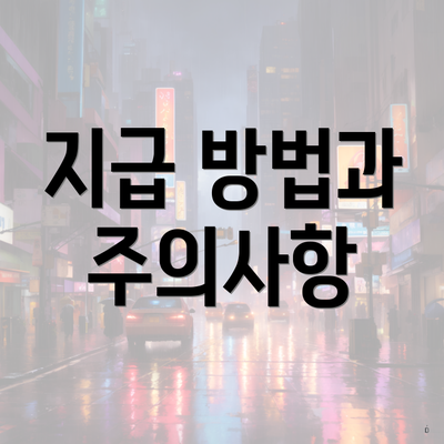 지급 방법과 주의사항