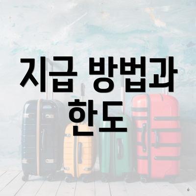 지급 방법과 한도