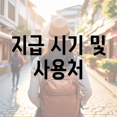 지급 시기 및 사용처