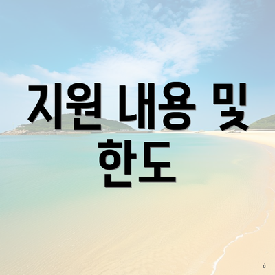 지원 내용 및 한도