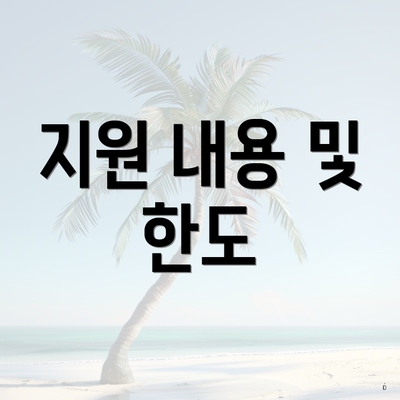 지원 내용 및 한도