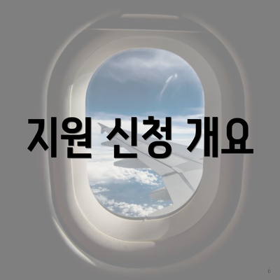 지원 신청 개요