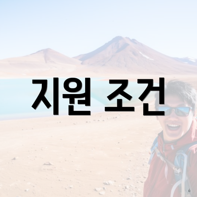 지원 조건
