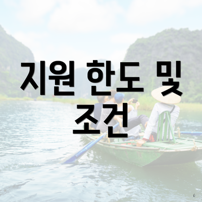 지원 한도 및 조건