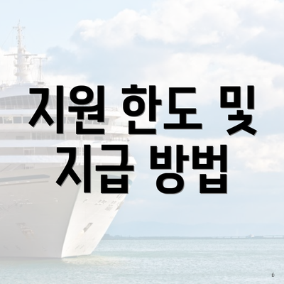 지원 한도 및 지급 방법