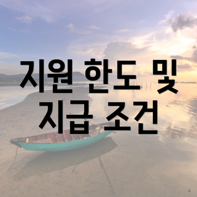 지원 한도 및 지급 조건