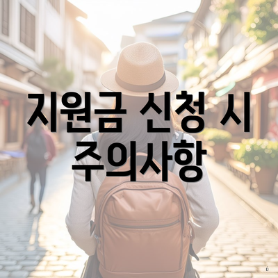 지원금 신청 시 주의사항