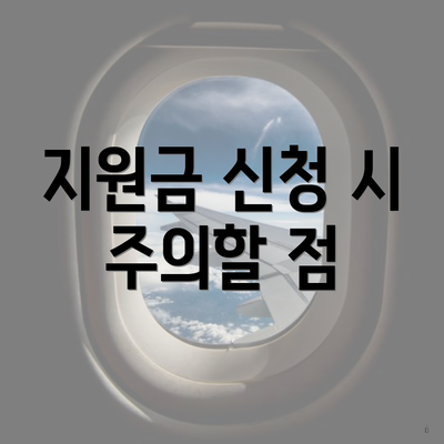 지원금 신청 시 주의할 점