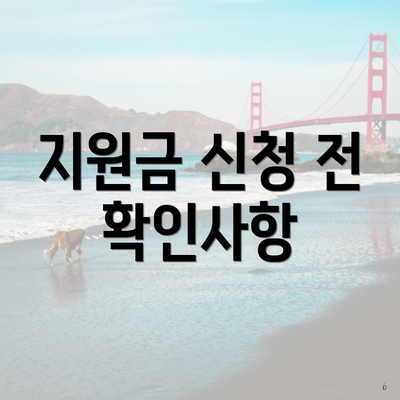 지원금 신청 전 확인사항