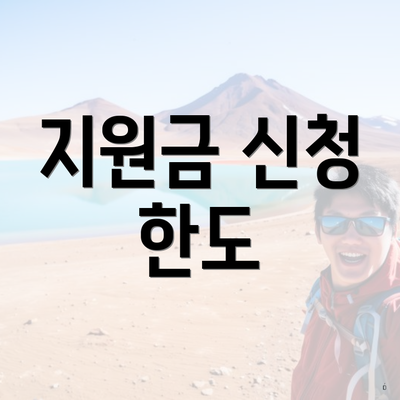 지원금 신청 한도
