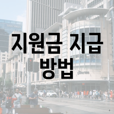 지원금 지급 방법