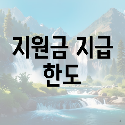 지원금 지급 한도