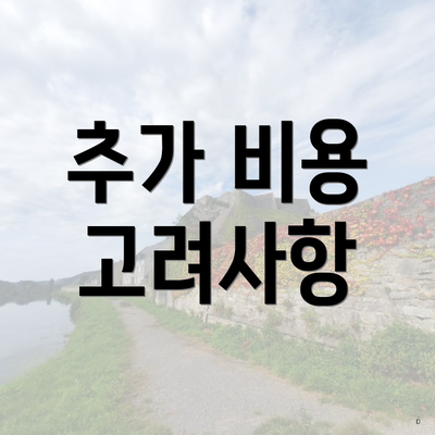 추가 비용 고려사항
