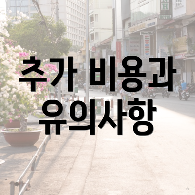 추가 비용과 유의사항