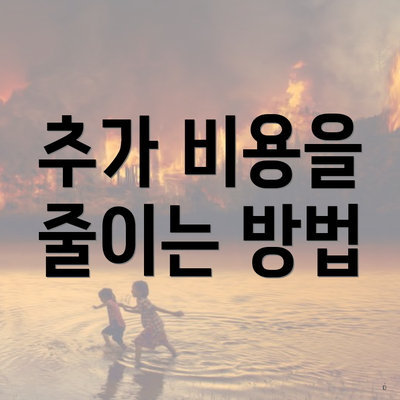 추가 비용을 줄이는 방법