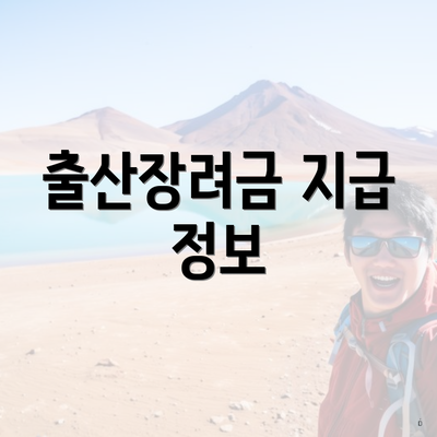 출산장려금 지급 정보
