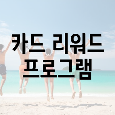 카드 리워드 프로그램