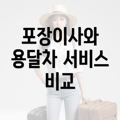 포장이사와 용달차 서비스 비교