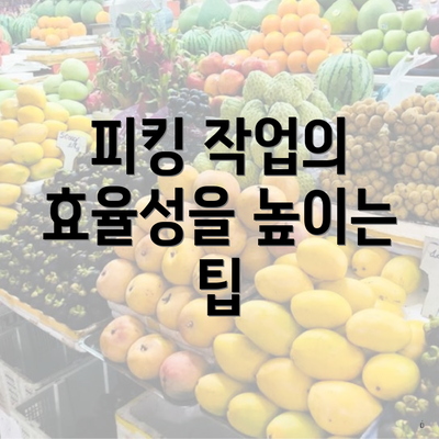 피킹 작업의 효율성을 높이는 팁