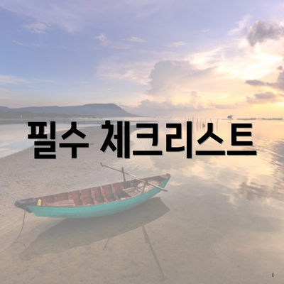 필수 체크리스트