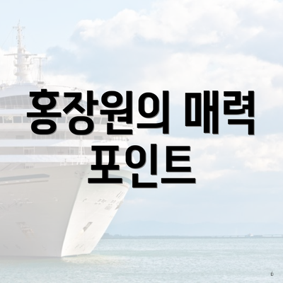 홍장원의 매력 포인트