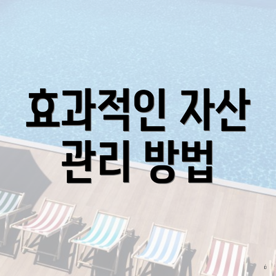 효과적인 자산 관리 방법
