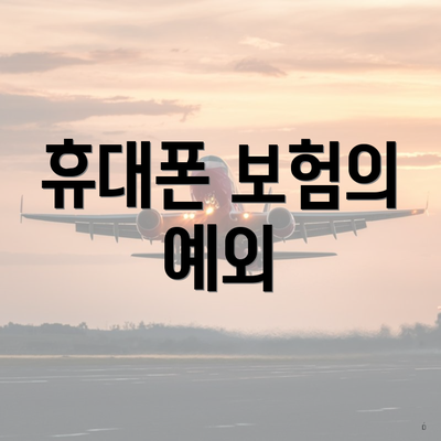 휴대폰 보험의 예외