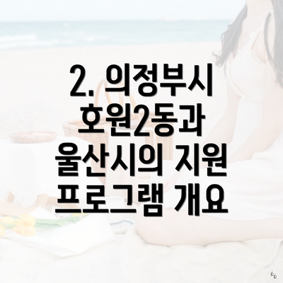2. 의정부시 호원2동과 울산시의 지원 프로그램 개요