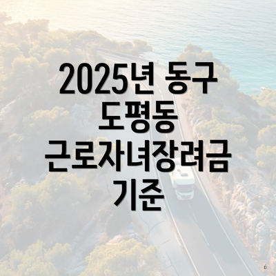 2025년 동구 도평동 근로자녀장려금 기준