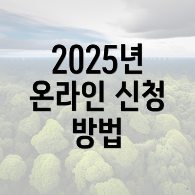 2025년 온라인 신청 방법