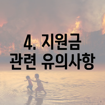 4. 지원금 관련 유의사항