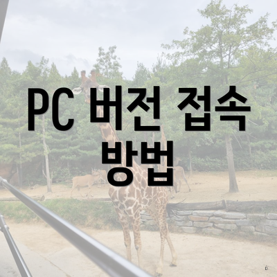 PC 버전 접속 방법