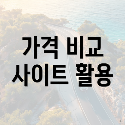 가격 비교 사이트 활용
