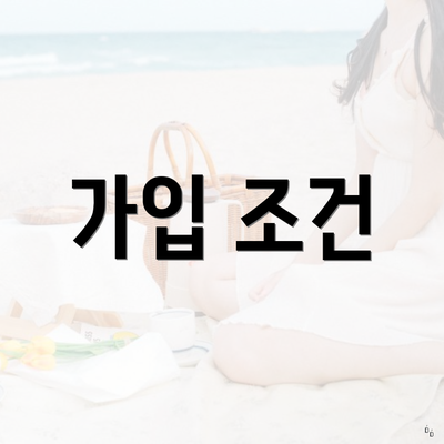 가입 조건
