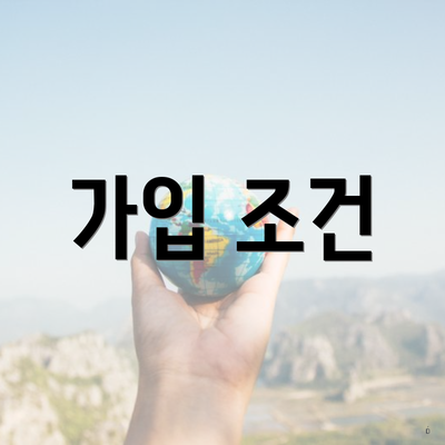 가입 조건