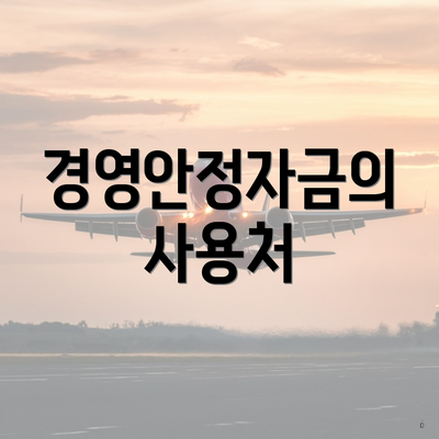 경영안정자금의 사용처