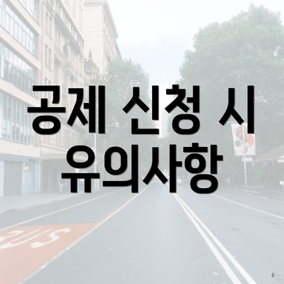 공제 신청 시 유의사항