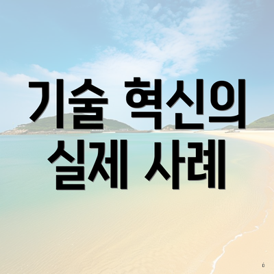 기술 혁신의 실제 사례