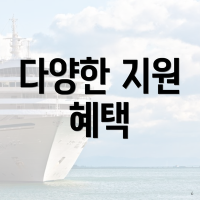 다양한 지원 혜택