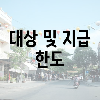 대상 및 지급 한도