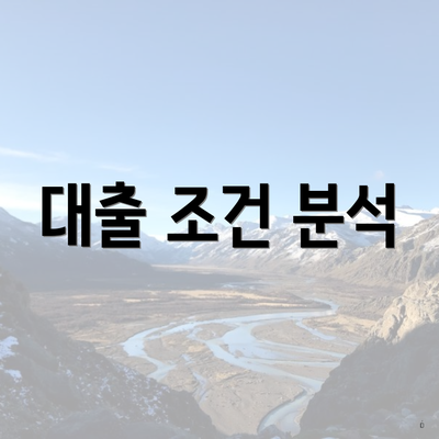 대출 조건 분석