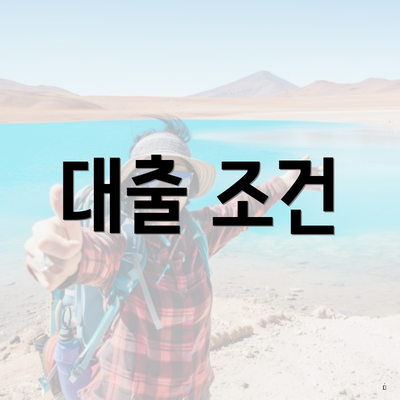 대출 조건