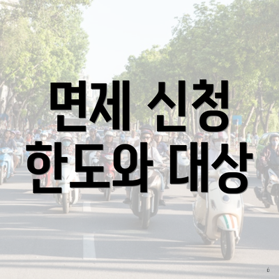 면제 신청 한도와 대상