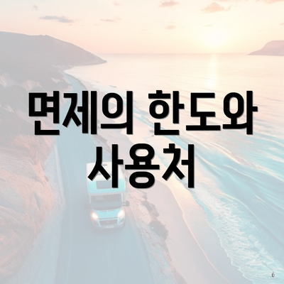 면제의 한도와 사용처