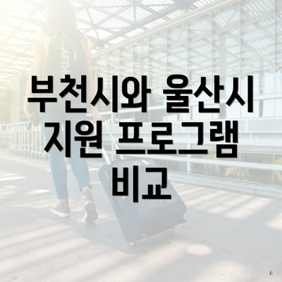 부천시와 울산시 지원 프로그램 비교