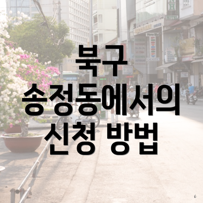 북구 송정동에서의 신청 방법