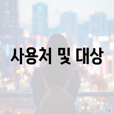 사용처 및 대상